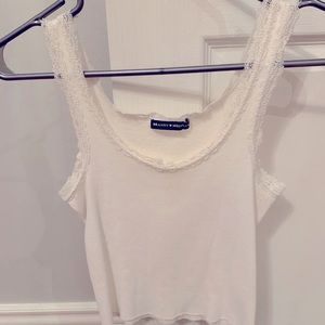 White lace Brandy Melville Crop top